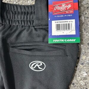 Rawlings Kids Black Baseball Pants